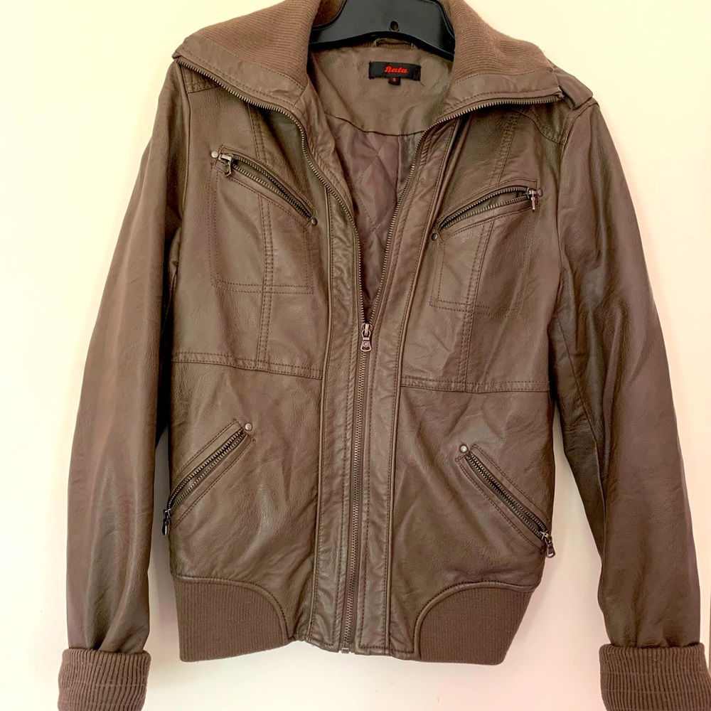 Brown leather jacket